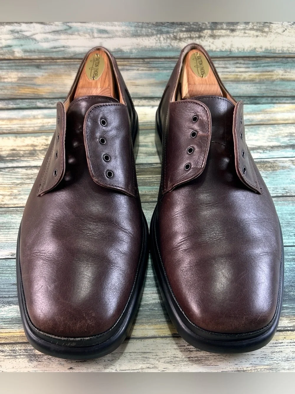 Bally Romedo Oxford Shoes Mens Size 10.5D Soft Brown Leather Italy Made Dress